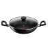 Faitout | TEFAL DELICIA KADAI (24cm) Noir + Couvercle en Verre