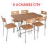 SOTUFAB Pack Table pliante PVC & 4 Chaises CITY