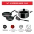 TEFAL Batterie De Cuisine B459S584 (5 Pièces) Noir